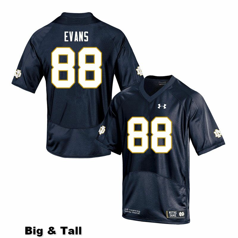 Men's NCAA Notre Dame Fighting Irish #88 Mitchell Evans Stitched College Under Armour Authentic Navy Big & Tall Football Jersey XJ10J34PL